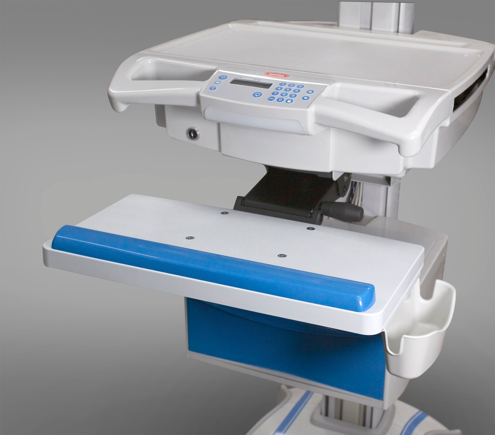 Capsa Healthcare Poc Carts - Trio-M38e Keybd      Trio-M38e Keybd Tray EZAdj FactInst-Blue