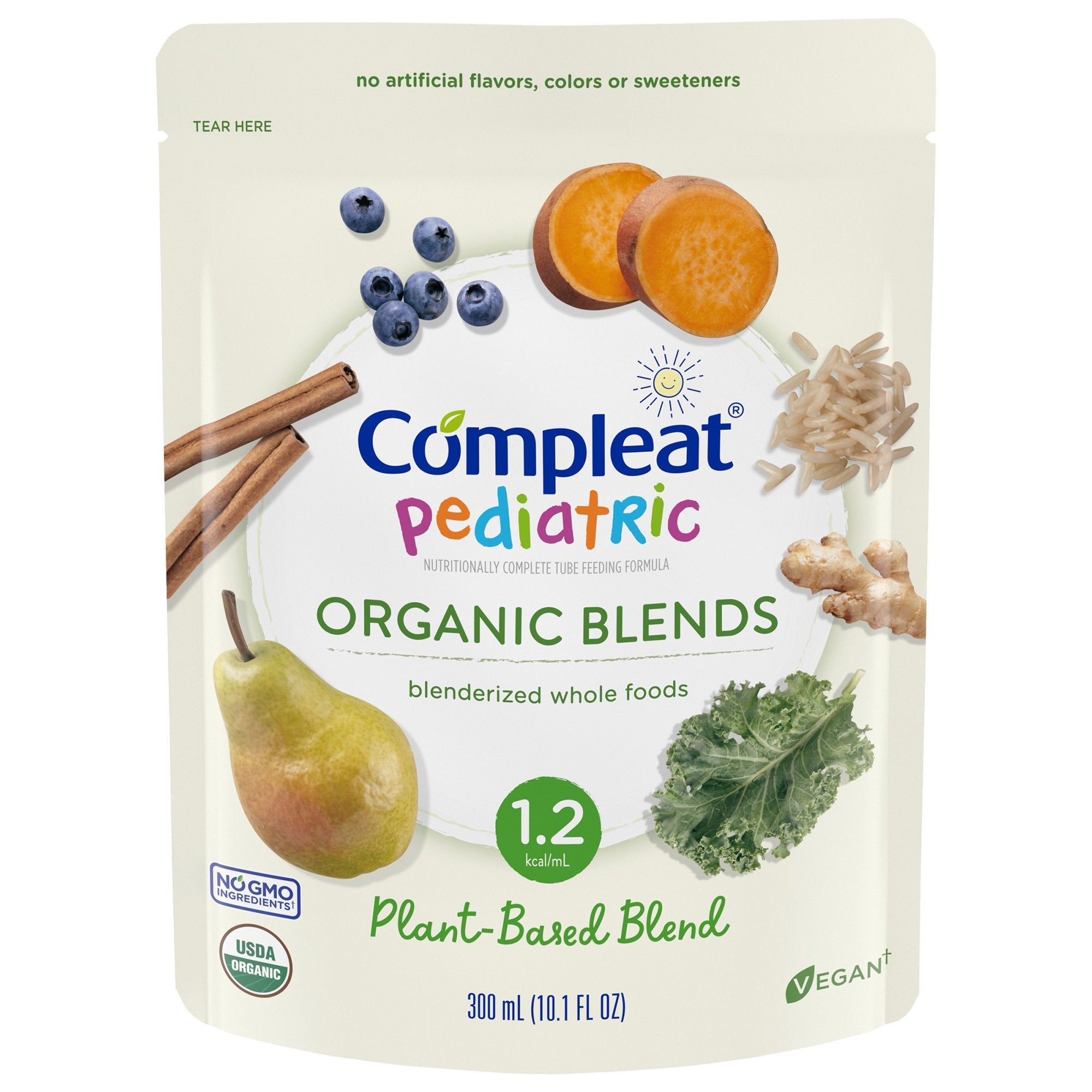 Nestle Healthcare Nutrition Pediatric Oral Supplement Compleat Pediatric Organic Blends Plant Blend Flavor 10.1 oz. Pouch Liquid Organic (24/CS) 