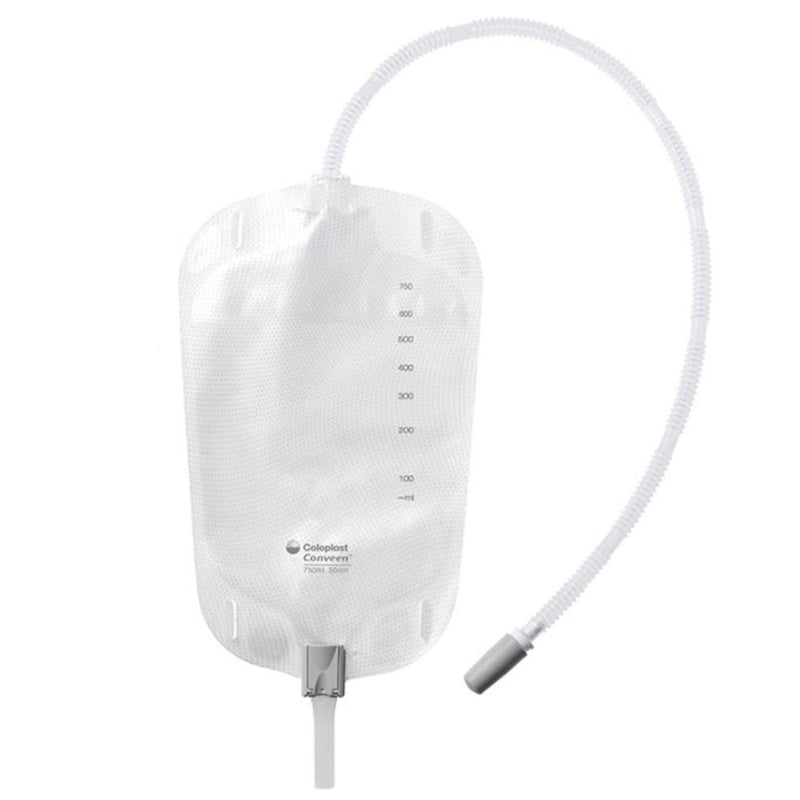 Conveen Urinary Leg Bag, Anti-Reflux and Clamp Valve, 500mL, Vinyl/Flocked (Box of 10)