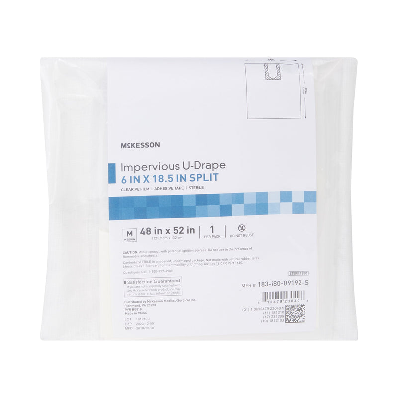 McKesson Sterile Impervious U-Drape, 52 x 48 Inch (Case of 25)
