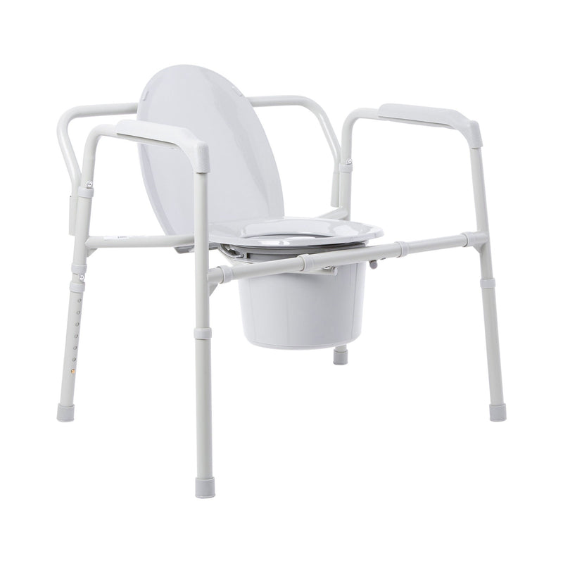 McKesson Fixed Arm Steel Folding Commode Chair, 15.5 – 22 Inch (Each)