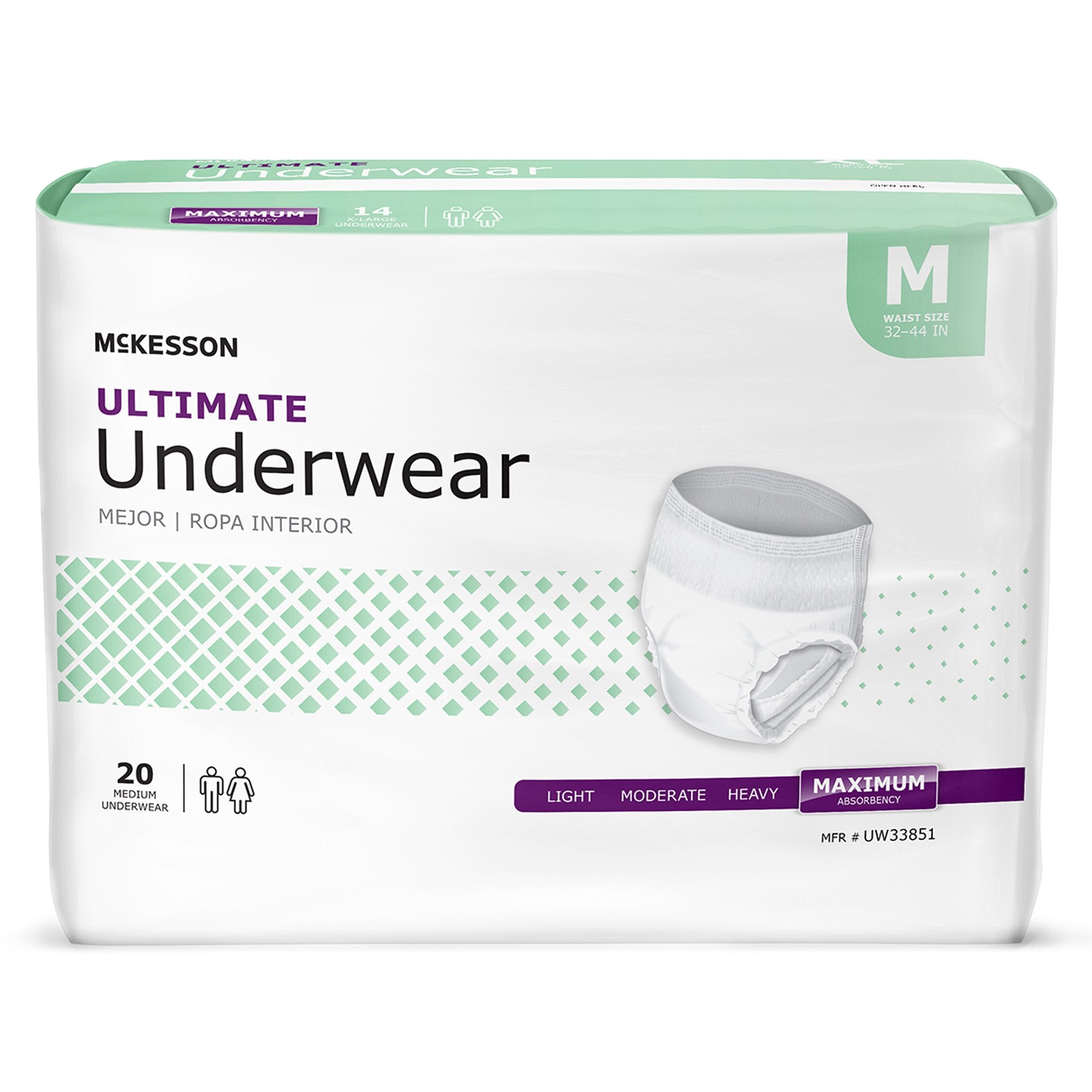McKesson Brand McKesson Ultimate Heavy Absorbency Incontinence Underwear, Medium (80/CS) 
