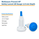 McKesson Prevent HP Push Button Safety Lancet, 28 Gauge (Case of 2000)