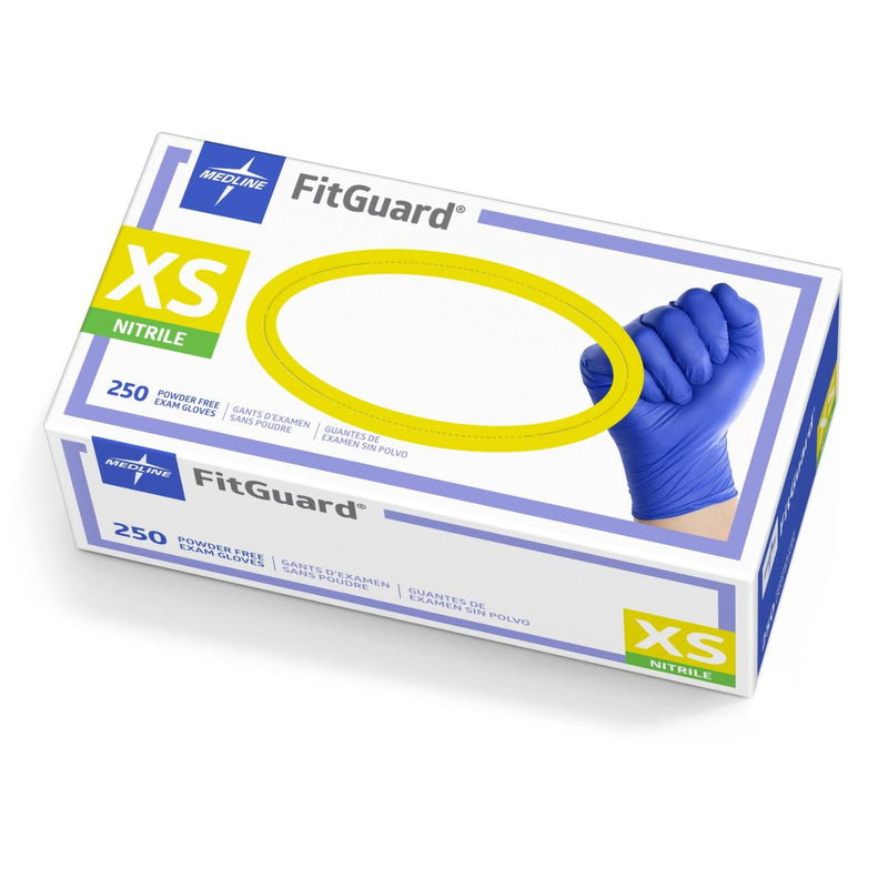 Exam Glove FitGuard X-Small 250 per Box NonSterile Nitrile Standard Cuff Length Textured Fingertips Dark Blue Chemo Tested (Case of 2500)