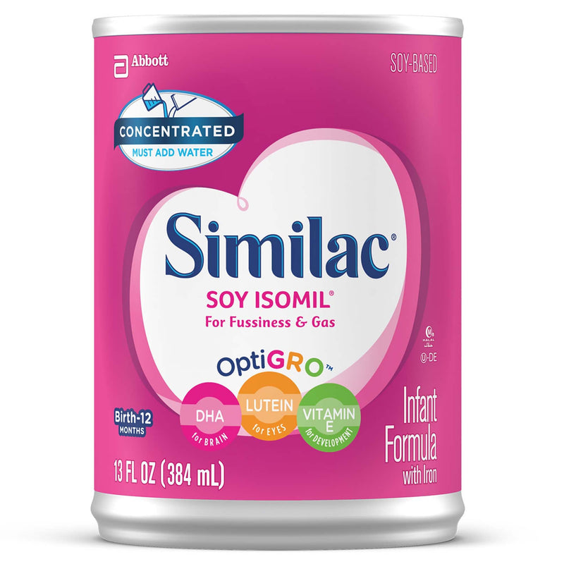 Similac Soy Isomil for Fussiness and Gas Infant Formula, 13-ounce can (12/CS) 