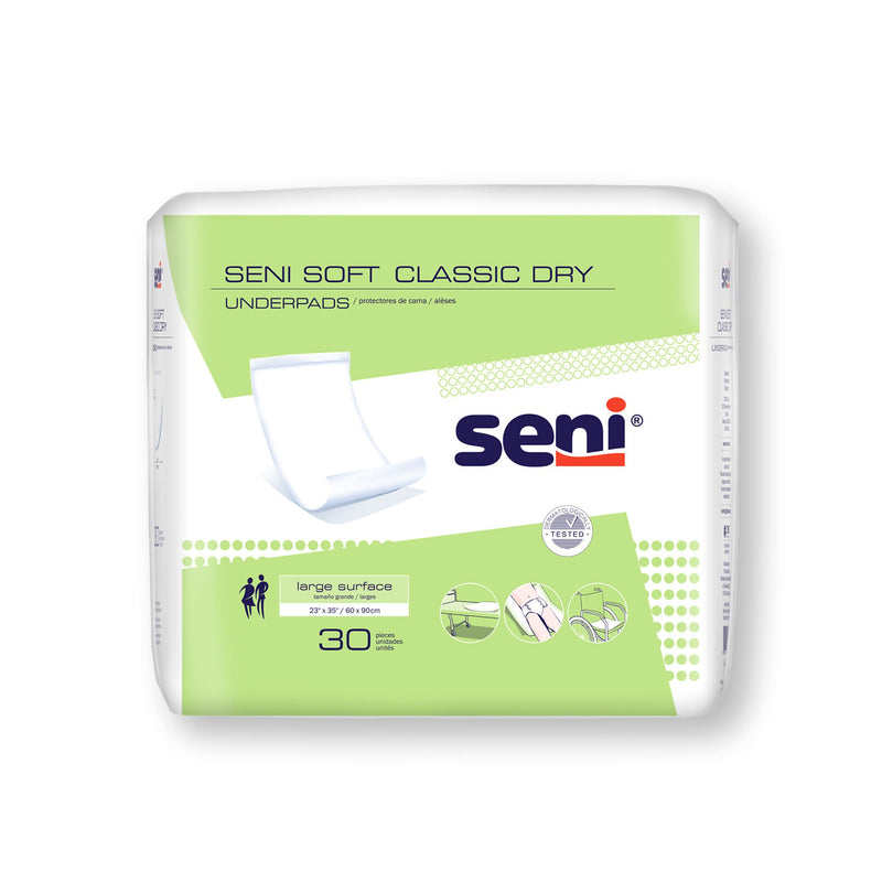 Seni Soft Classic Dry Underpad, Level 1 Absorbency (Case of 120)