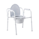 McKesson Brand McKesson Folding Fixed Arm Steel Commode Chair, 16-2/3 – 22½ Inch Height 