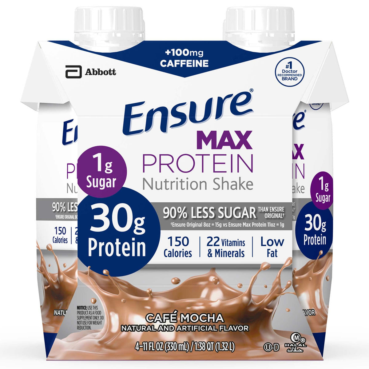 Ensure Max Café Mocha Protein Nutrition Shake, 11-ounce carton (Case of 12)