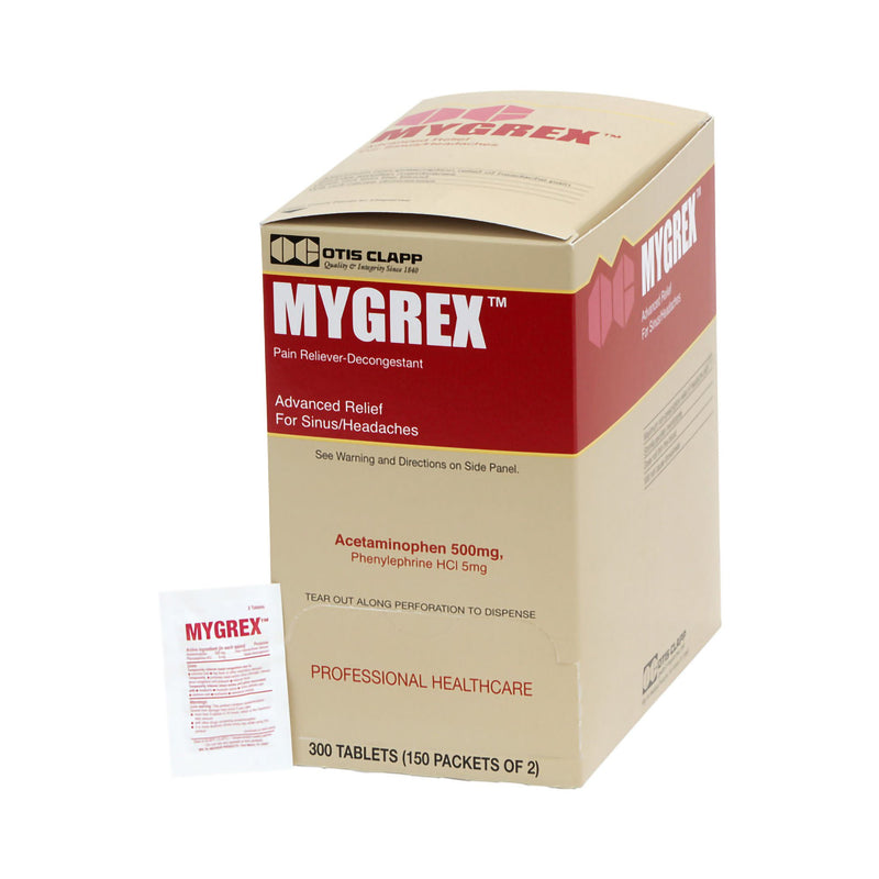 Mygrex Acetaminophen / Phenylephrine Cold and Sinus Relief Tablet (Case of 6)