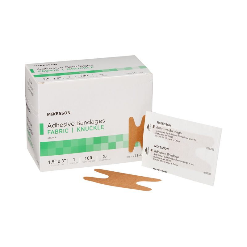 McKesson Knuckle Tan Adhesive Strip, 1-1/2 x 3 Inch (Case of 2400)