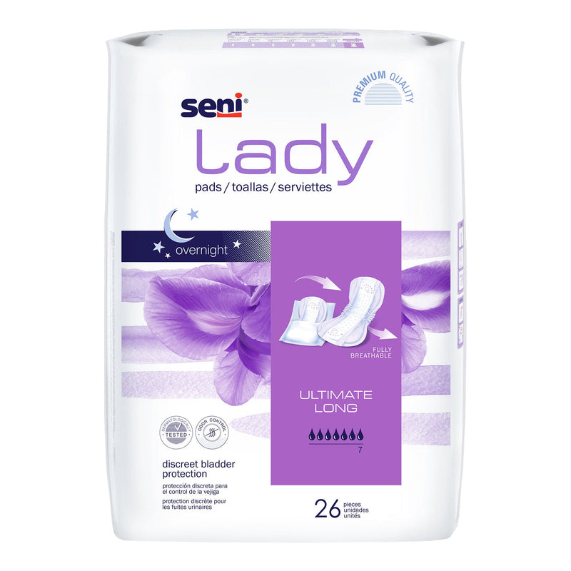 Seni Lady Ultimate Absorbency Bladder Control Pads, Long (Case of 208)