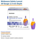 McKesson Pressure Activated Safety Lancets, 30 Gauge, Purple (Case of 2000)