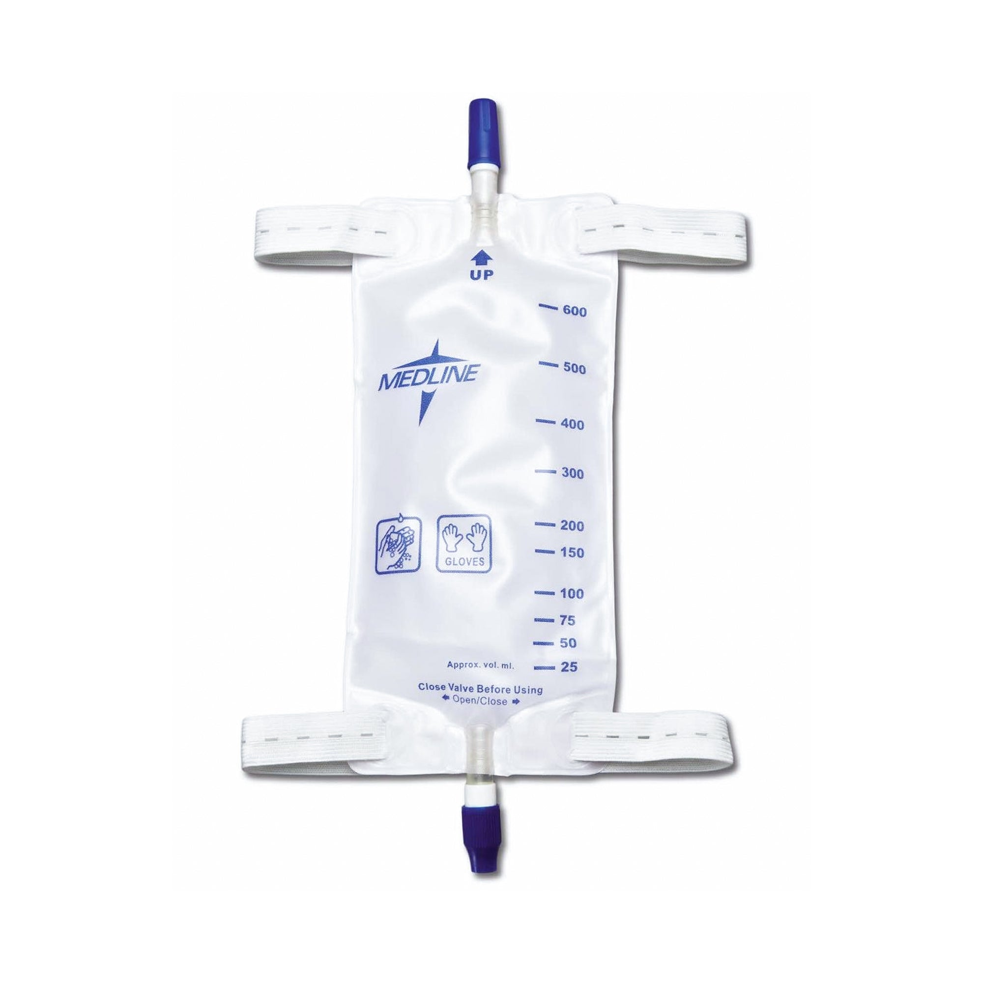 Medline Urinary Leg Bag Medline Anti-Reflux Valve Sterile 600 mL Vinyl (DYND12574 / CS) 