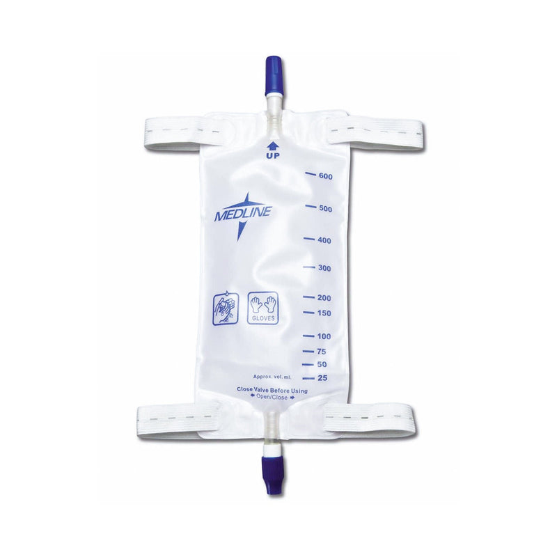 Medline Urinary Leg Bag Medline Anti-Reflux Valve Sterile 600 mL Vinyl (DYND12574 / CS)