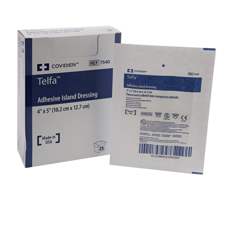 Cardinal Telfa White Adhesive Dressing, 4 x 5 Inch (200/CS) 