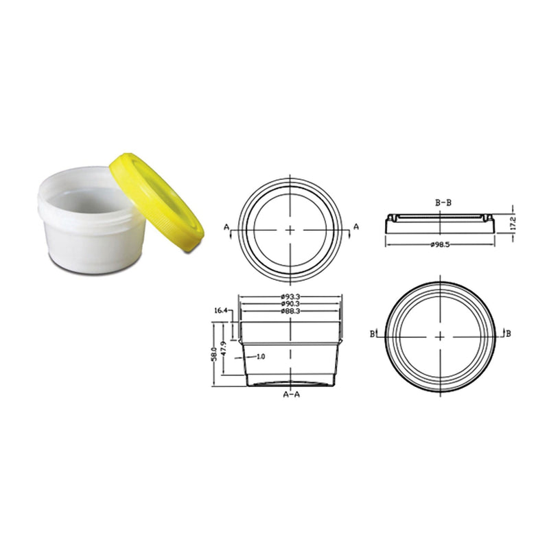 OakRidge Lab Storage Container, 250 mL (100/CS) 