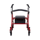 McKesson Folding Steel Four-Wheel Rollator, 12-Inch Seat Width, Red (Each)