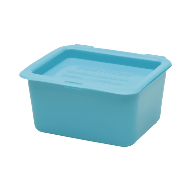 Denture Cup Medegen 8 oz. Blue Double-Hinged Lid Single Patient Use 
