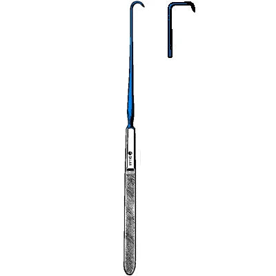 Sklar Blue Electrosurgical Emmett Fistula Hook - 9", Double-Angled (Style