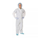 COVERALLS ELASTIC CUFF/ANKLESWHT XL HVY WT 24/CS