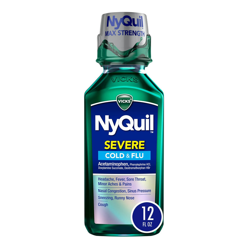 NyQuil Severe Cold & Flu Liquid, 12-ounce Bottle (Each)