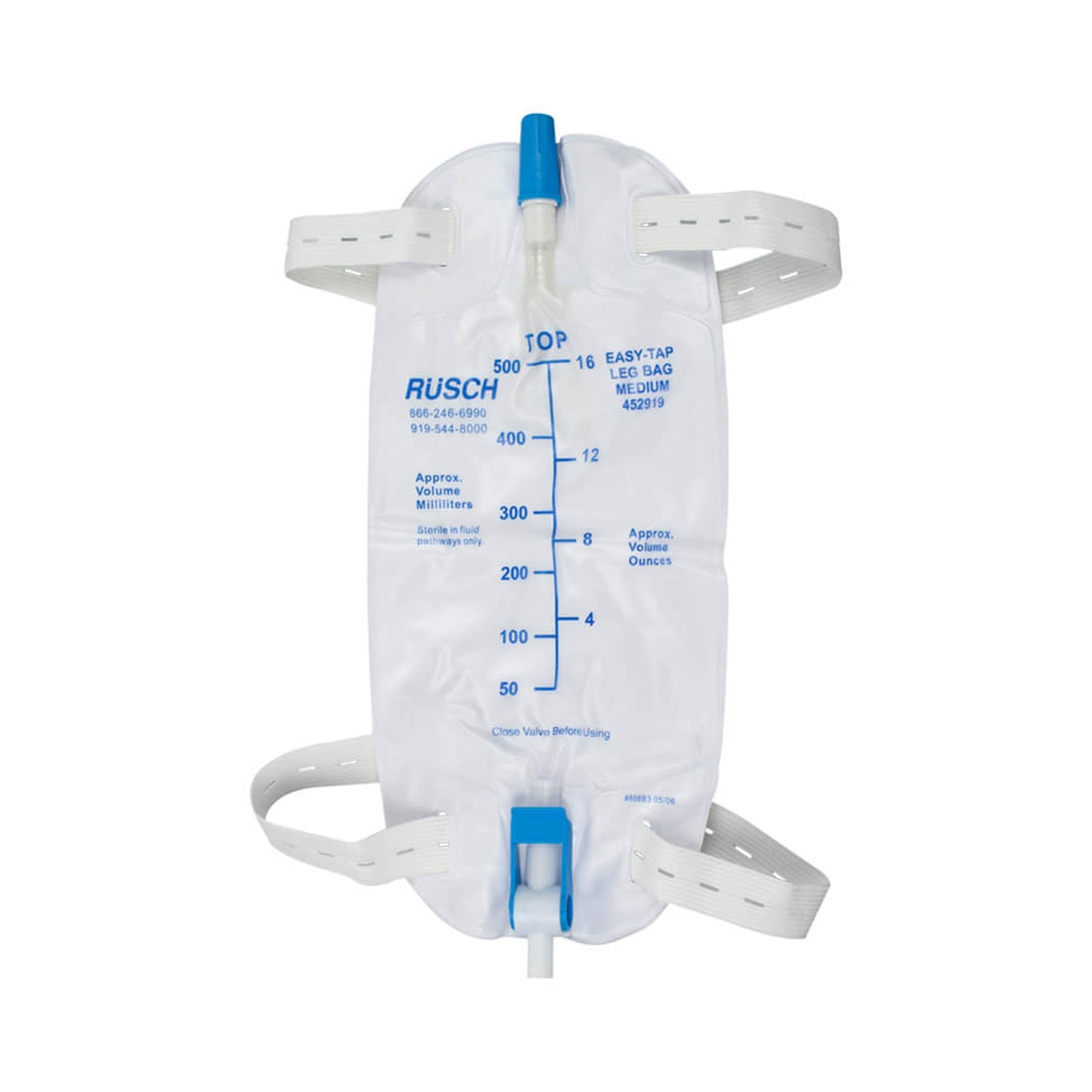 Urinary Leg Bag Easy Tap Anti-Reflux Valve Sterile 562 mL Vinyl 