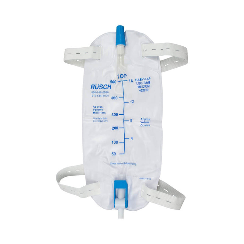 Urinary Leg Bag Easy Tap Anti-Reflux Valve Sterile 562 mL Vinyl (Box of 48)