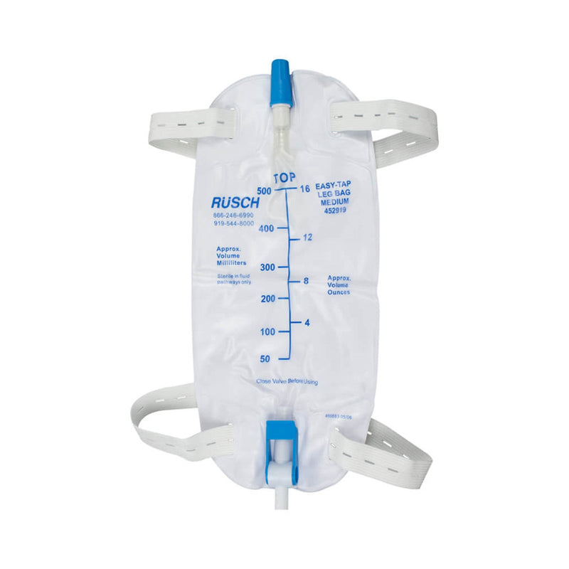 Urinary Leg Bag Easy Tap Anti-Reflux Valve Sterile 562 mL Vinyl 