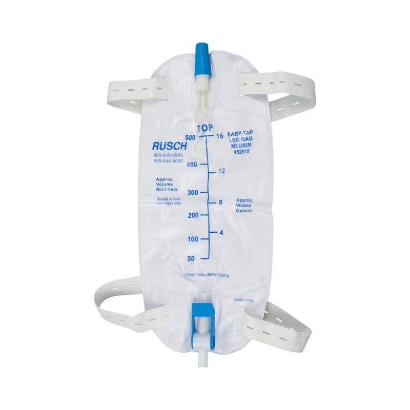 Urinary Leg Bag Easy Tap Anti-Reflux Valve Sterile 562 mL Vinyl (Box of 48) 