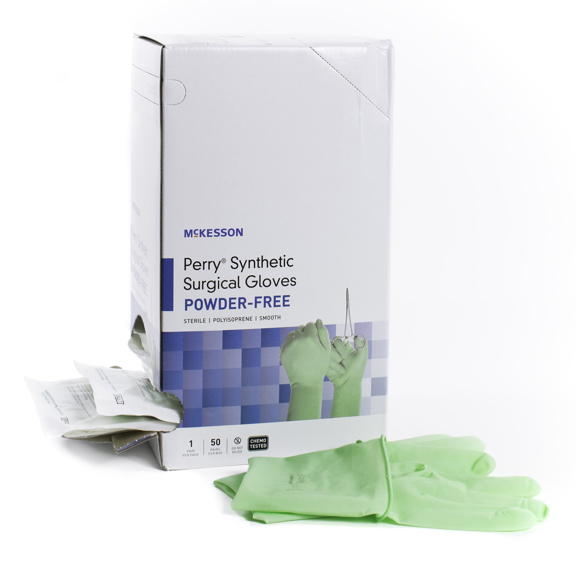 McKesson Brand McKesson Perry Performance Plus Polyisoprene Surgical Glove, Size 7, Green (200/CS)