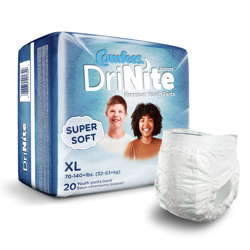Comfees DriNite Juniors Youth Heavy Absorbent Underwear Large / Extra Large (Case of 80)
