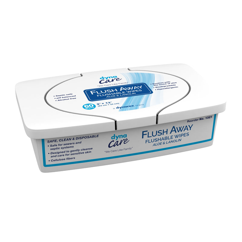 Dynarex Dynarex Flush Away Personal Wipes, Adult, Tub, Aloe/Lanolin Scented (540/CS) 