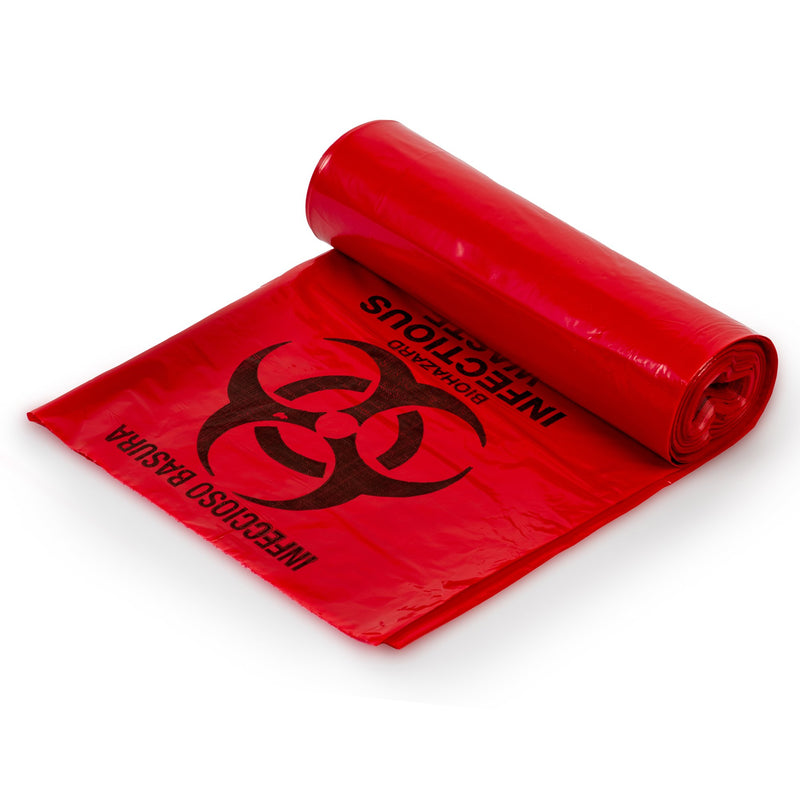 Colonial Bag Biohazard Waste Bag, 40 – 45 gallon Capacity, 40 x 46 Inch (Case of 10 Rolls)