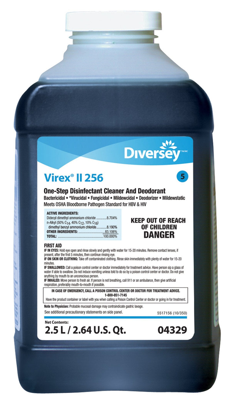 Diversey Virex II 256 Surface Disinfectant Concentrate, 2.5 liter (Case of 2) 