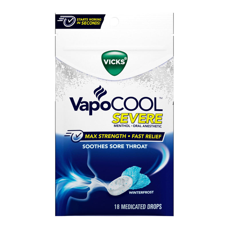 Vicks VapoCool Severe Medicated Drops Winterfrost (Bag of 18)