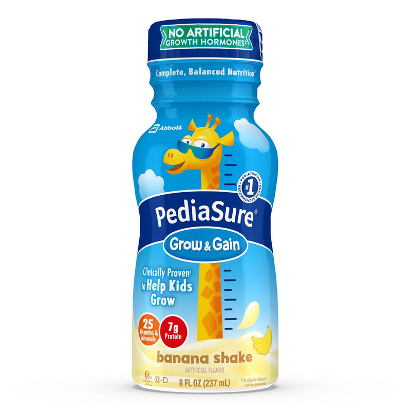 PediaSure Grow & Gain Banana Shake, 8-ounce bottle (Case of 24)
