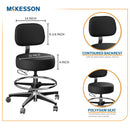 McKesson Exam Stool, Black, with Backrest (Each)