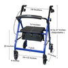 McKesson Folding Aluminum Four-Wheel Rollator, Blue (Each)