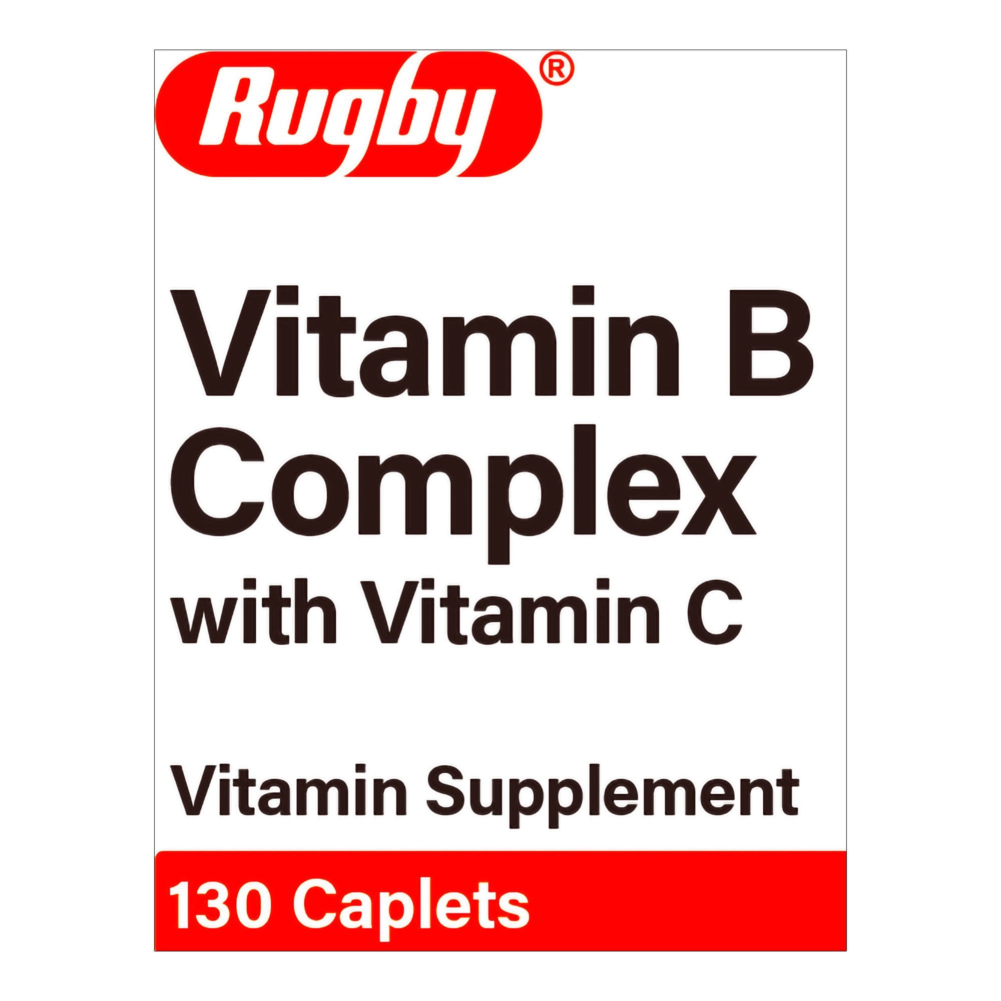 Rugby Vitamin B Complex with Vitamin C (Ascorbic Acid) Multivitamin Supplement (Bottle of 130) 