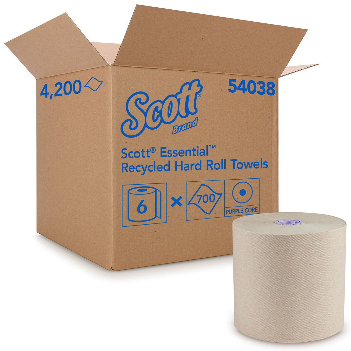 Paper Towel Scott Essential Hardwound Roll 8 Inch X 700 Foot Length (Case of 6 Rolls)