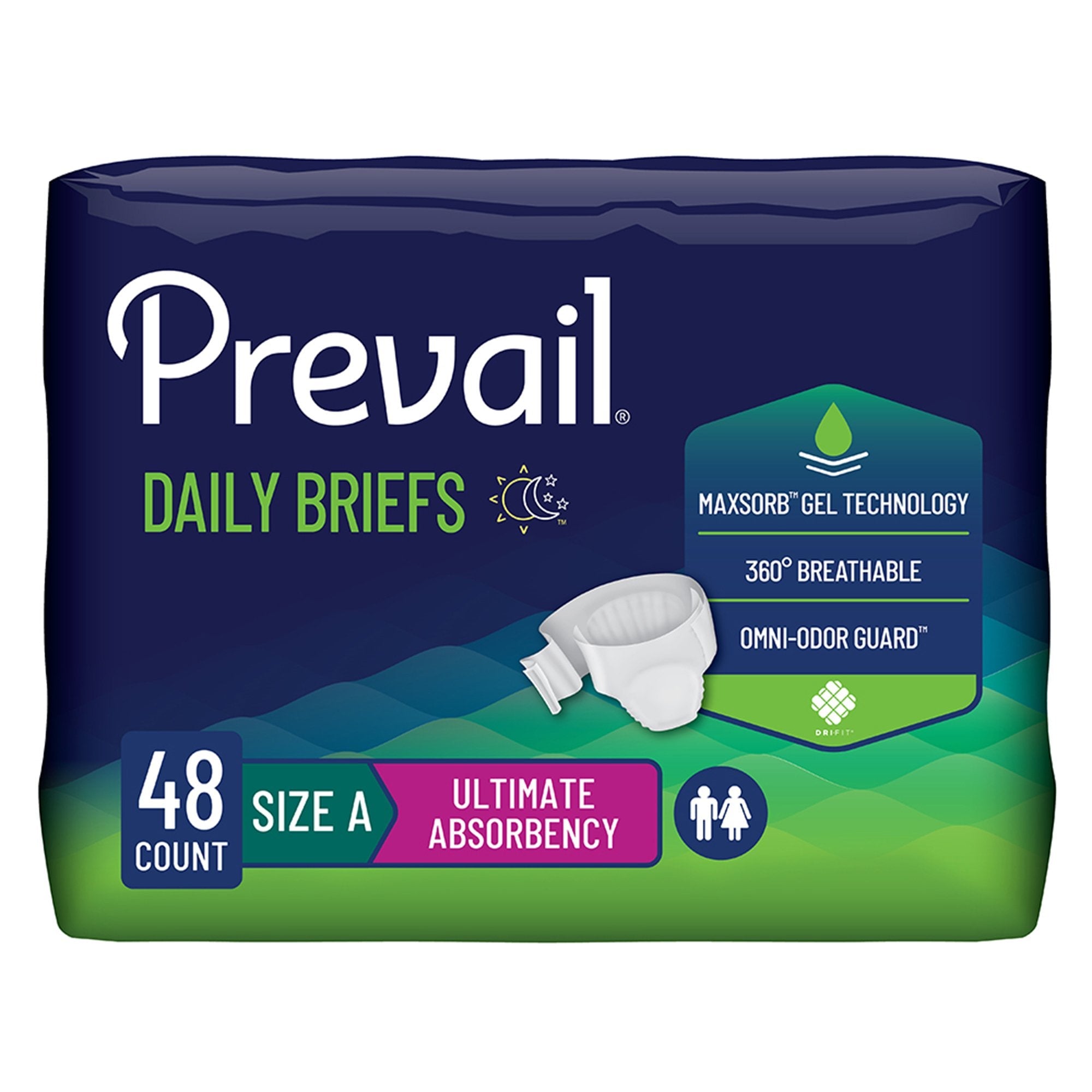 First Quality Products LLC Prevail Bariatric Ultimate Absorbency Incontinence Brief, Size A (48/CS) 
