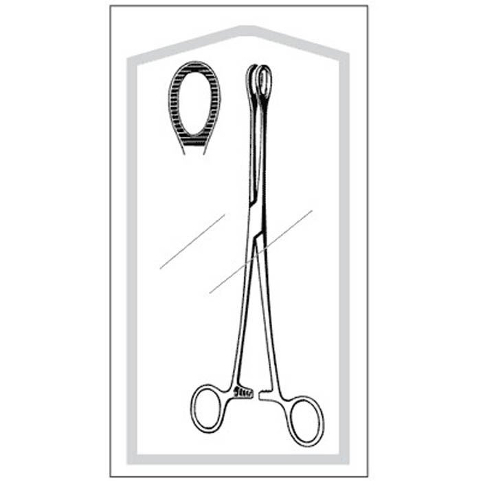 Sponge Forceps Econo Sterile Foerster-Ballenger 9-1/2 Inch Length Floor / Office Grade Pakistani Stainless Steel Sterile Locking Finger Ring Handle Straight Fenestrated Serrated Oval Tips