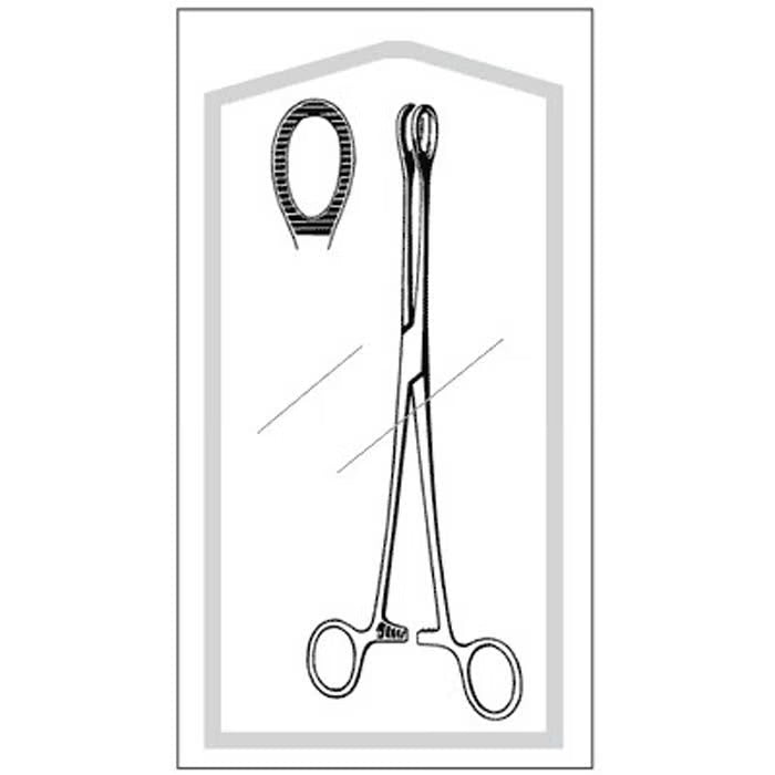 Sponge Forceps Econo Sterile Foerster-Ballenger 9-1/2 Inch Length Floor / Office Grade Pakistani Stainless Steel Sterile Locking Finger Ring Handle Straight Fenestrated Serrated Oval Tips