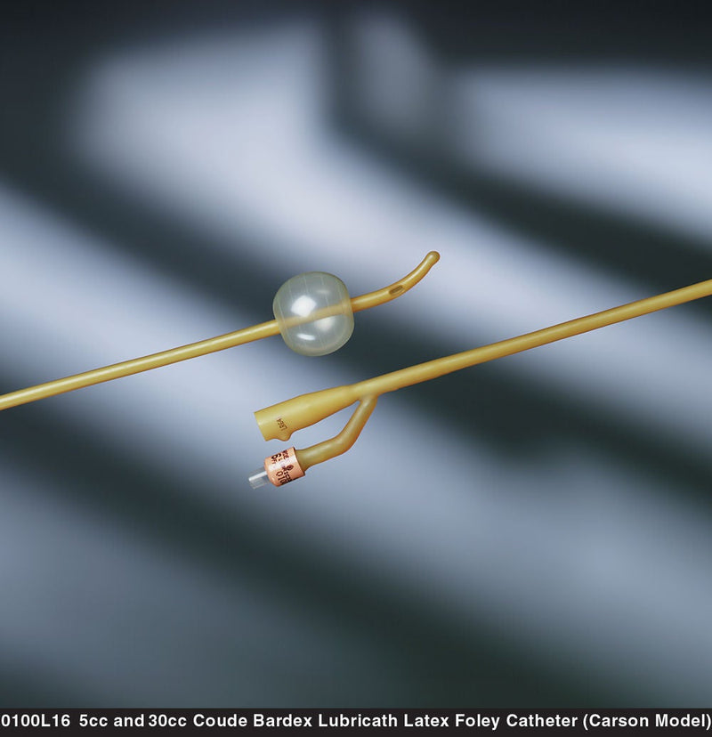 Foley Catheter Bardex Lubricath 2-Way Carson Model Tip 30 cc Balloon 22 Fr. Hydrophilic Polymer Coated Latex 