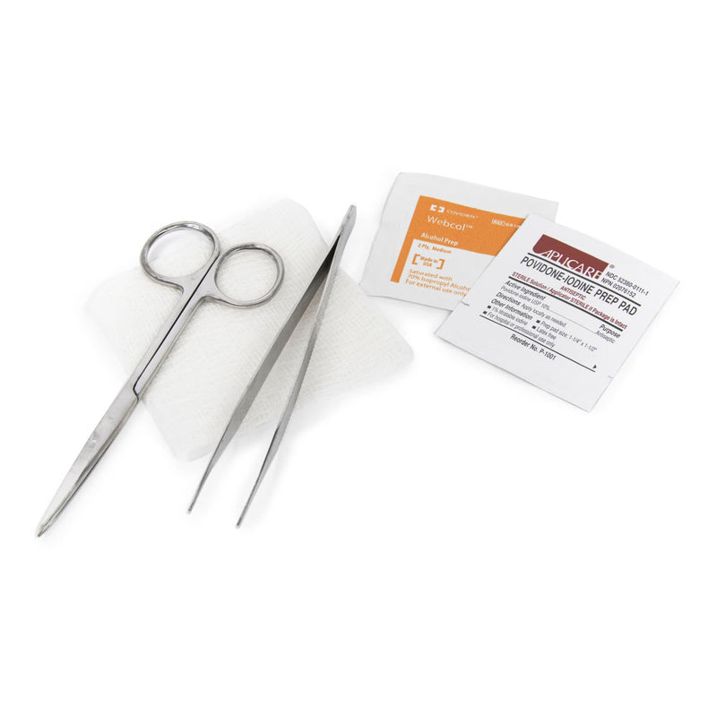 Suture Removal Kit McKesson Scissor Style Handle Straight Jaw Type Sterile Single Use (Case)