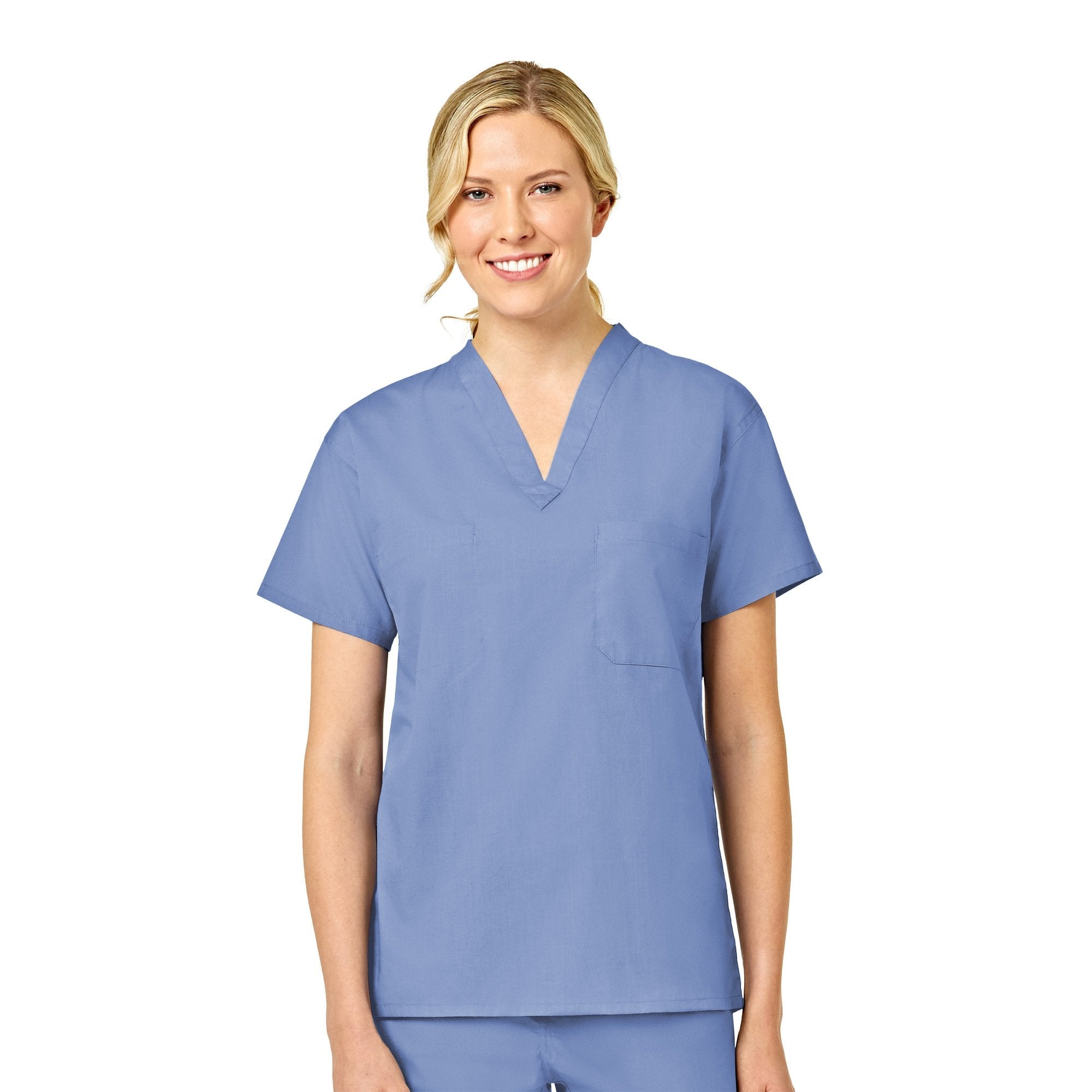 Scrub Shirt Fashionblend Medium Ceil Blue 2 Pockets Short Sleeve Unisex 