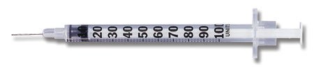 MBO-SYRINGE TUBERCULIN 27GX1/21ML W/DET NDL 100/BX 8BX/CS