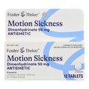 Foster & Thrive Motion Sickness Dimenhydrinate 50 mg Tablets (Box of 12) 