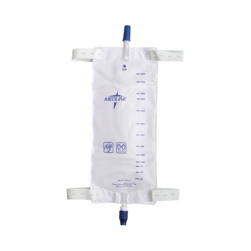 Medline Urinary Leg Bag Medline Anti-Reflux Valve Sterile 950 mL Vinyl (DYND12578 / CS)