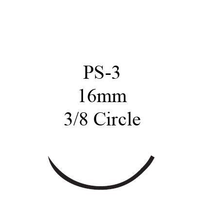 Nonabsorbable Suture with Needle Prolene Polypropylene PS-3 3/8 Circle Reverse Cutting Needle Size 6-0 Monofilament (Box of 12)